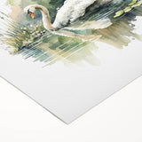 Elegant rolled canvas wall art showcasing a serene swan design against a soft pastel background, perfect for adding a touch of tranquility to any living space. Ideal for nature lovers and home decor enthusiasts.