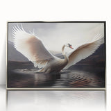 Framed wall art collection showcasing a serene swan design in acrylic with a silver frame, perfect for enhancing modern decor in living spaces or offices.