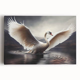 Elegant wall art featuring a serene swan design on stretched canvas, showcasing soft pastel colors and intricate details, ideal for enhancing modern home decor.