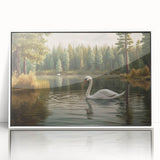Framed wall art featuring an elegant swan design with a white acrylic finish, perfect for adding a touch of sophistication to modern home decor.