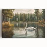 Elegant swan wall art on stretched canvas, showcasing intricate details and soft colors, perfect for enhancing home decor with a serene, nature-inspired touch.