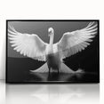Framed wall art showcasing elegant swan designs in black and white acrylic, perfect for modern decor. Ideal for adding sophistication to living spaces.