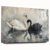 Elegant acrylic glass wall art featuring a serene swan design, showcasing soft pastel colors and intricate details, perfect for modern home decor.