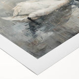 Elegant rolled canvas showcasing a serene swan design, perfect for home decor, featuring soft pastel colors and intricate details, ideal for nature lovers.