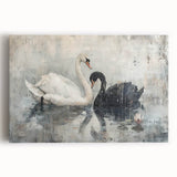 Elegant wall art featuring a serene swan design on stretched canvas, showcasing soft pastel colors and intricate details, perfect for enhancing home decor.