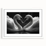 Elegant wall art collection showcasing a framed swan design with a white mat, perfect for home decor. Ideal for adding a touch of sophistication to any room.