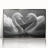 Framed wall art collection featuring elegant swan designs, showcasing silver accents and an acrylic finish, ideal for enhancing modern home decor aesthetics.