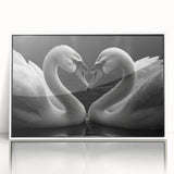 Framed wall art collection showcasing a graceful swan design on a white background, featuring sleek acrylic framing for a modern aesthetic, ideal for home decor.