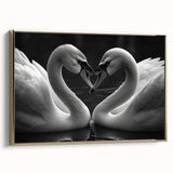 Framed wall art collection showcasing a serene swan design on canvas, featuring elegant gold accents and a stylish side view, perfect for home decor.