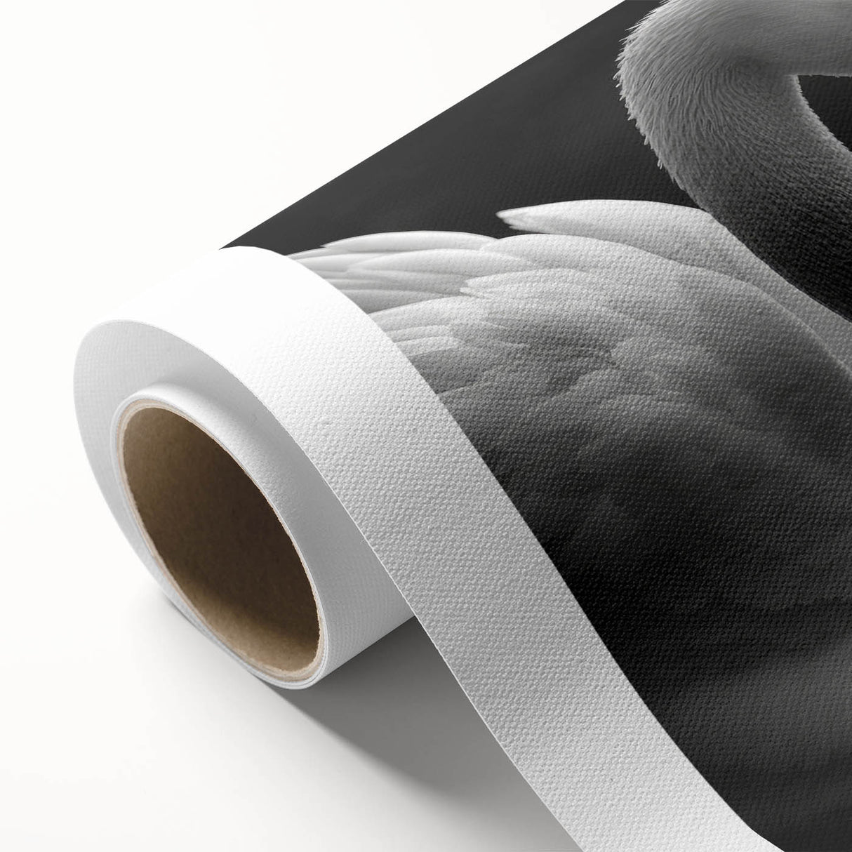 Elegant rolled canvas wall art showcasing a serene swan design with soft pastel colors, perfect for enhancing home décor. Ideal for nature lovers and art enthusiasts.