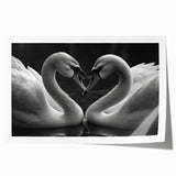 Elegant rolled print showcasing a serene swan design in soft pastel colors, perfect for home decor. Ideal for adding a touch of sophistication to any room, this artwork captures the grace of swans in a tranquil setting, enhancing aesthetic appeal.