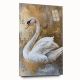 Elegant acrylic glass wall art collection featuring a serene swan design, showcasing vibrant colors and intricate details, ideal for modern home decor.