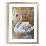 Elegant wall art collection featuring a silver-framed design of swans, showcasing intricate details and a matte finish, perfect for enhancing home decor. Ideal for bird lovers, this sophisticated piece adds a touch of nature-inspired elegance to any interior space.