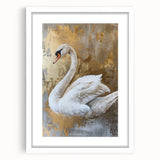 Elegant wall art collection featuring a white-framed swan design with a mat, showcasing serene aquatic themes ideal for home decor. Perfect for nature lovers seeking stylish enhancements for living spaces.