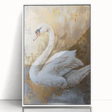 Framed acrylic wall art collection showcasing elegant swan designs in a sleek white frame, perfect for modern home decor and nature-inspired aesthetics.