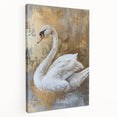 Elegant swan wall art collection on stretched canvas, showcasing graceful swans in soft pastel colors, perfect for home decor and artistic ambiance.
