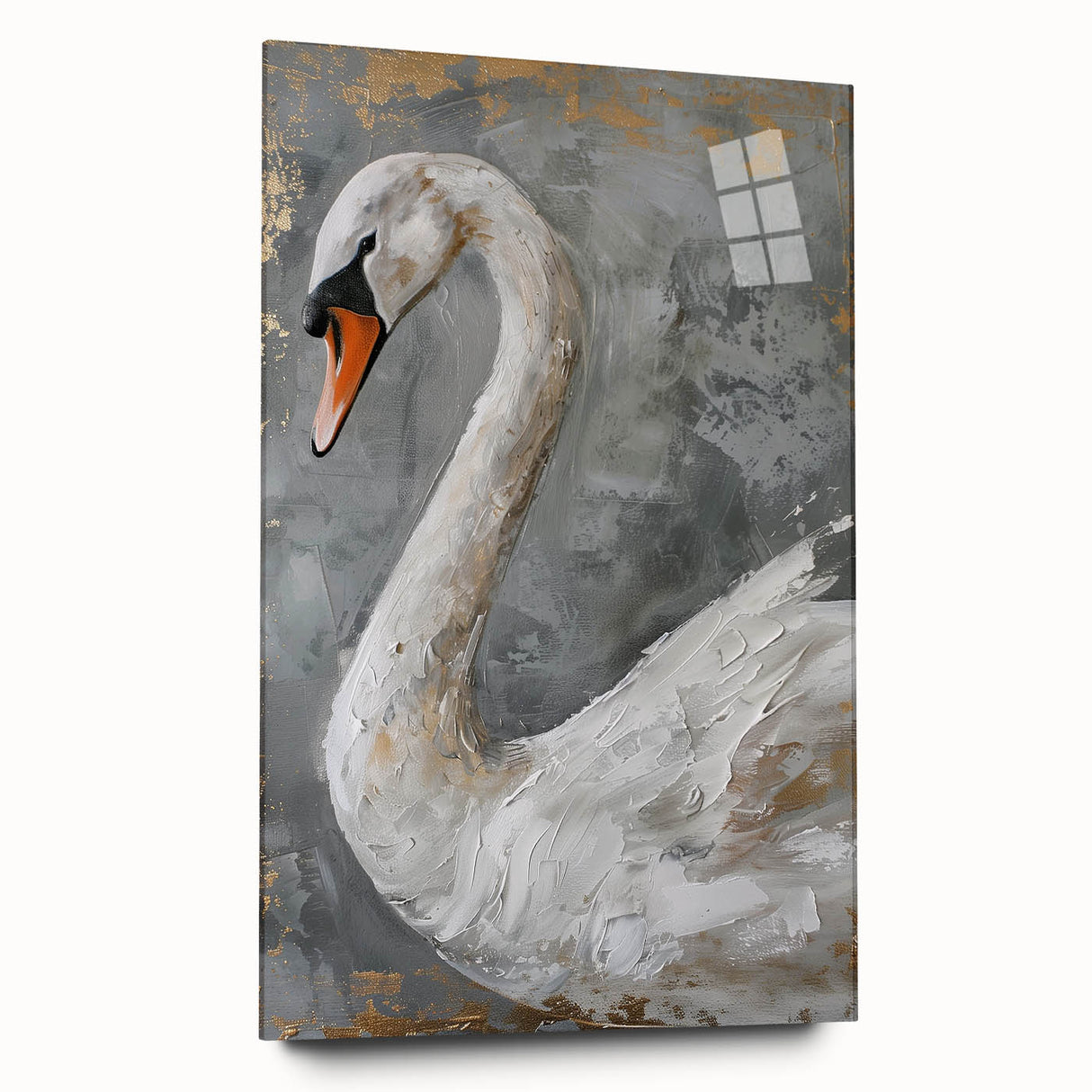 Acrylic wall art collection showcasing a side view of a graceful swan design, featuring vibrant colors and a modern aesthetic, ideal for elegant home decor.