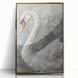 Framed wall art collection showcasing elegant swan designs on an acrylic background with a luxurious gold frame, ideal for modern decor. Perfect for enhancing any living space.
