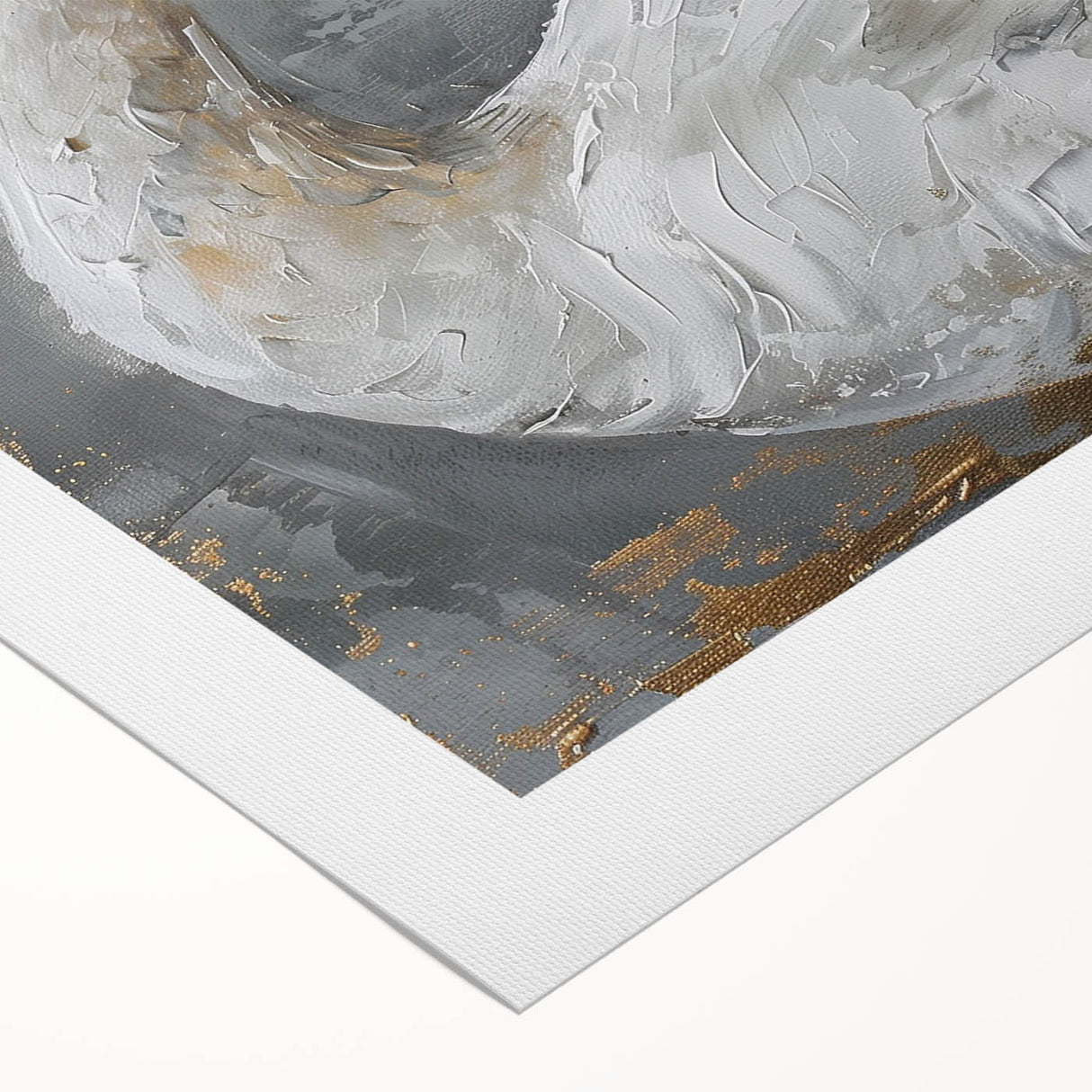 Elegant rolled canvas art piece showcasing a serene swan design set against a soft blue background, ideal for enhancing home decor with a tranquil aesthetic. Perfect for nature-inspired interiors, this artwork adds a touch of sophistication and calmness to any room.