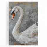 Elegant wall art showcasing a serene swan design on stretched canvas, featuring soft pastel colors and intricate details, perfect for enhancing any modern décor.