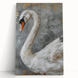 Elegant stretched canvas wall art featuring a serene swan design, showcasing soft pastel colors and intricate detailing, perfect for enhancing home decor. Ideal for art lovers seeking a tranquil ambiance.