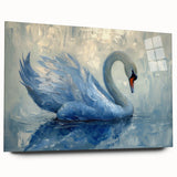 Swan-themed wall art collection displayed in acrylic glass, showcasing elegant side view design with graceful bird motifs, perfect for home decor enhancement.