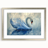 Elegant silver-framed wall art collection featuring a graceful swan design with a matte finish, perfect for enhancing home decor in living spaces or offices.