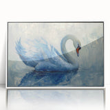 Framed wall art collection showcasing a serene swan design in acrylic, featuring a white frame and elegant front view, perfect for home decor or office ambiance.