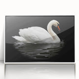 Framed wall art collection featuring elegant swan designs in a minimalist white frame, showcasing intricate details and soft colors, perfect for home decor.