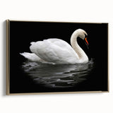 Framed wall art featuring a graceful swan design in gold hues, set against a minimalist backdrop, ideal for enhancing elegant home decor. Perfect for nature lovers and art enthusiasts.