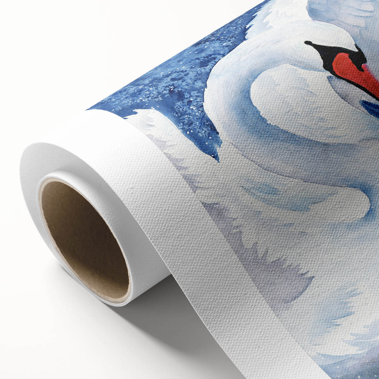 Elegant rolled canvas wall art showcasing a graceful swan design, perfect for enhancing modern home decor. Features a vibrant color palette, ideal for art enthusiasts.