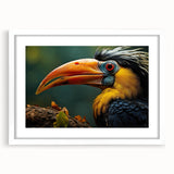 Tropical birds wall art collection displayed in a white frame with a mat, showcasing vibrant colors and intricate bird designs, perfect for home decor.