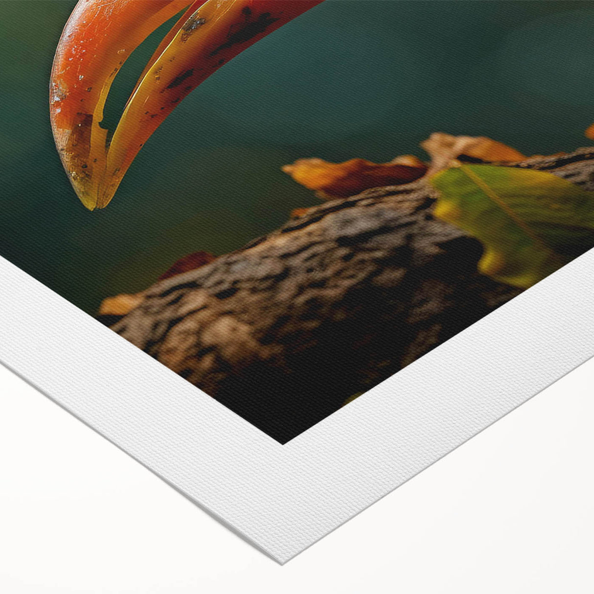 Tropical birds wall art design on rolled canvas, showcasing vibrant colors and intricate details, ideal for enhancing home decor with a nature-inspired theme.