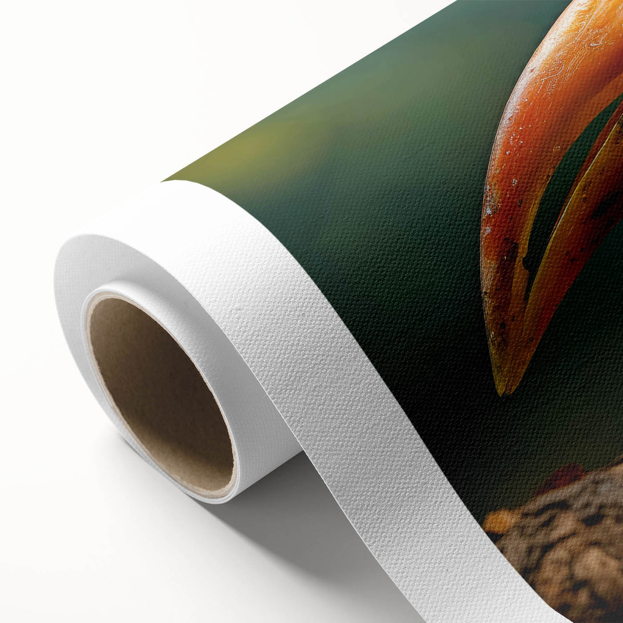 Tropical birds wall art design on rolled canvas, featuring vibrant colors and intricate details, ideal for adding a lively touch to any space.
