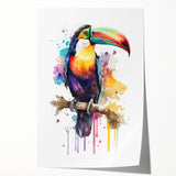Tropical birds wall art print showcasing vibrant colors and intricate designs, rolled and ready for framing, perfect for enhancing home décor.