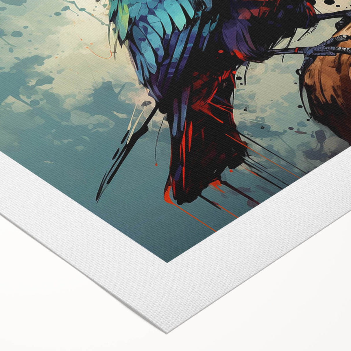 Tropical birds wall art collection on rolled canvas, showcasing vibrant colors and intricate designs, perfect for enhancing home decor with a tropical theme.