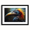 Tropical bird-themed wall art collection framed in sleek black, showcasing vibrant colors and intricate designs, perfect for enhancing any living space decor.