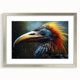 Tropical birds wall art collection framed in silver with a mat, showcasing vibrant colors and intricate designs, ideal for enhancing home decor.
