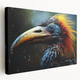 Tropical birds wall art design on stretched canvas, showcasing vibrant colors and intricate details, ideal for brightening up living spaces and enhancing decor.