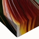 Close-up of a vibrant tropical birds wall art design on a stretched canvas, showcasing bright colors and intricate details, ideal for home decor or art enthusiasts.