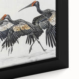 Close-up of a vibrant tropical birds wall art design featuring colorful macaws and toucans on a framed canvas, perfect for adding a lively touch to any room.