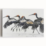 Vibrant tropical birds wall art collection on stretched canvas, showcasing colorful parrot and toucan designs, perfect for brightening up any living space.