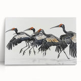 Vibrant tropical bird wall art collection on stretched canvas, showcasing colorful parrots and exotic flora, perfect for enhancing home decor.