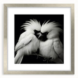 Tropical bird-themed wall art framed in silver, showcasing vibrant colors and intricate details, perfect for enhancing modern home decor.