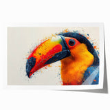 Tropical birds wall art print showcasing vibrant colors and intricate details, rolled for easy packaging and display in home decor settings. Perfect for bird lovers.