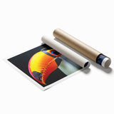 Tropical birds wall art design showcasing vibrant colors and intricate details, perfect for brightening up home decor. Rolled print packaged securely for easy display.