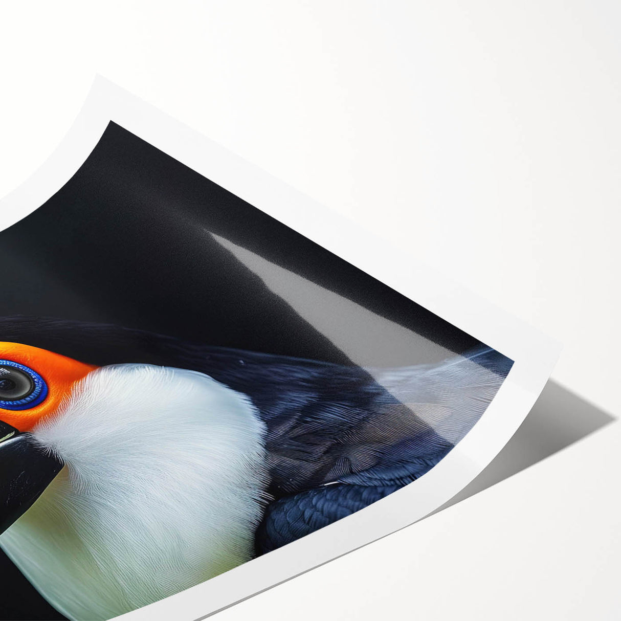 Vibrant tropical birds wall art print showcasing colorful parrots and toucans against a lush jungle backdrop, ideal for home decor or nature-themed spaces.