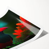 Colorful tropical birds wall art print showcasing vibrant feathers and intricate designs, perfect for home decor or nature enthusiasts. Ideal for adding a lively touch to any space.