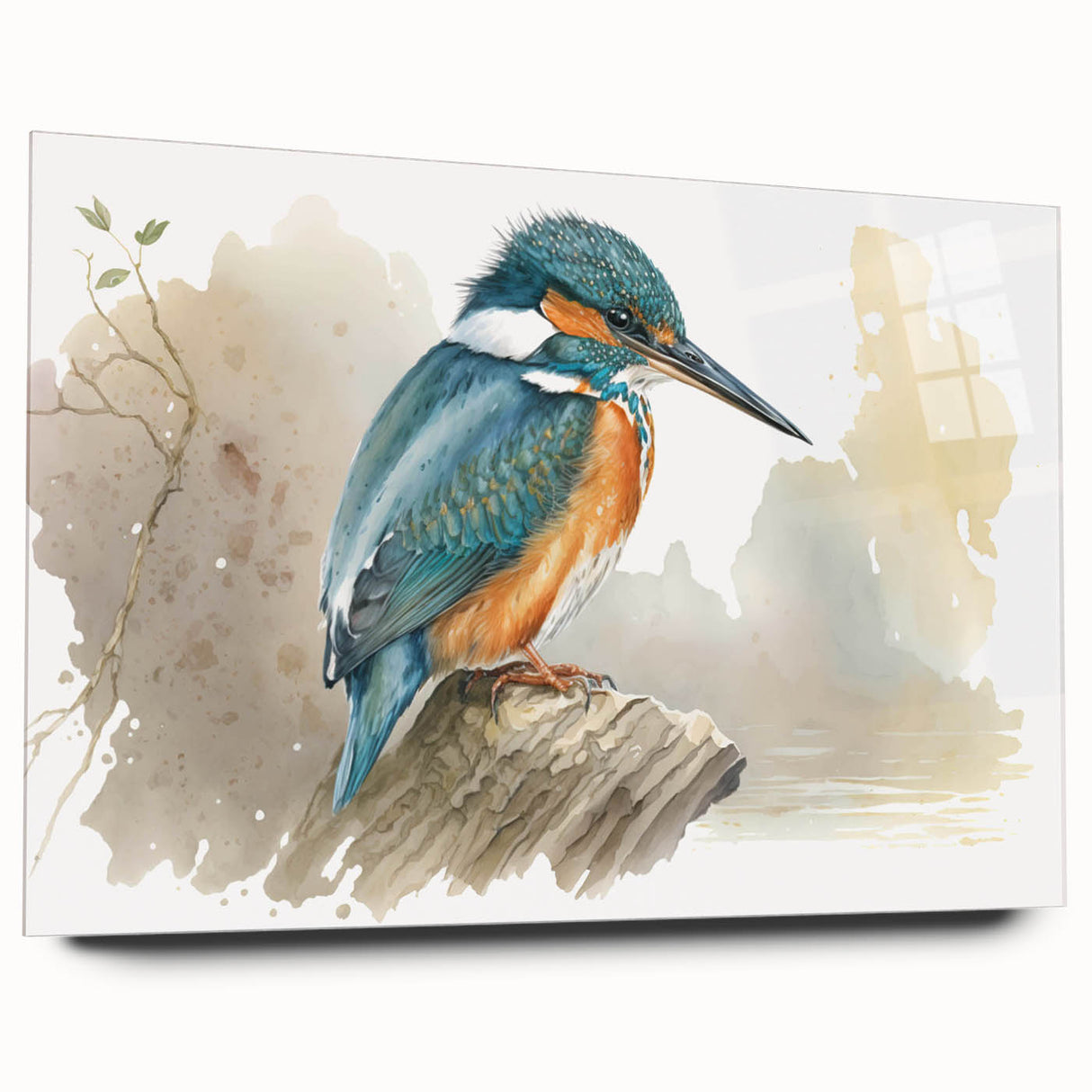 Tropical birds wall art design on acrylic glass, showcasing vibrant colors and intricate details, perfect for home decor in living spaces or offices.