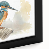 Close-up of a vibrant tropical birds wall art print showcasing detailed illustrations of colorful birds amidst lush green foliage, framed for display. Ideal for enhancing home decor with a nature-inspired theme.